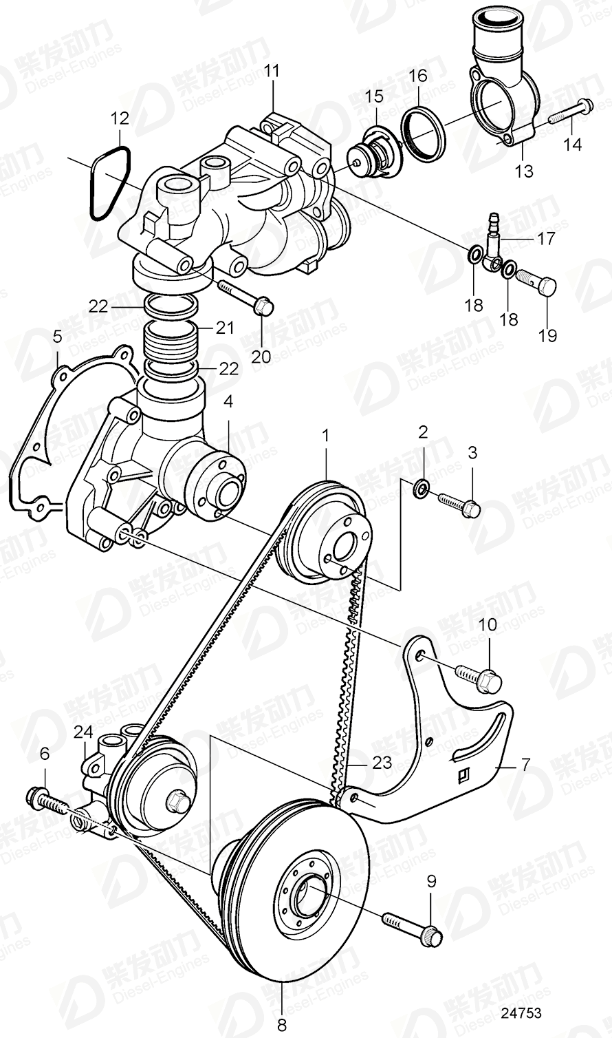 volvo penta Gasket 20405691 Drawing volvo penta Gasket 20405691 Drawing